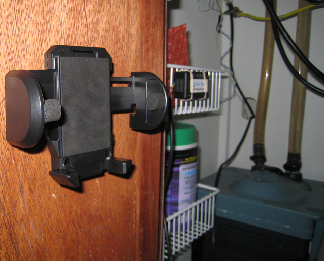 Holder mounted to the door.