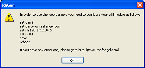 Web Banner wifi settings