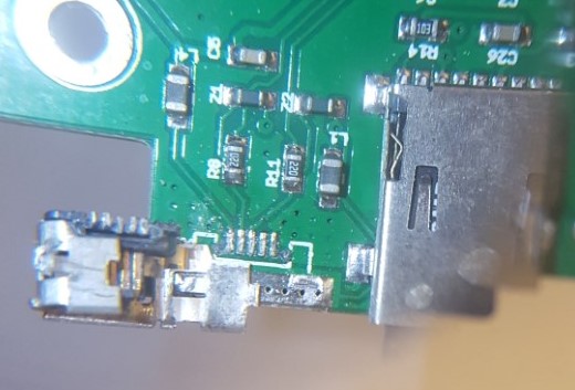 The split micro USB connector